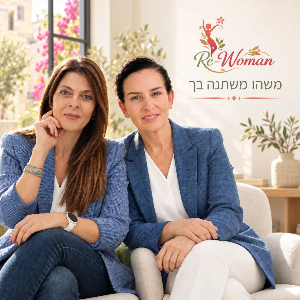סמדר ודנה, מנחות Re-Woman, יושבות ליד חלון מואר